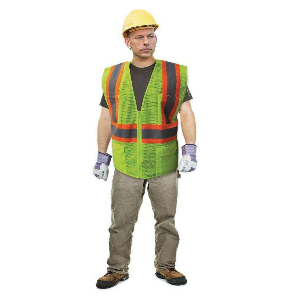 Size 5X-Large Lime ANSI Class 2 Poly Mesh Safety Vest