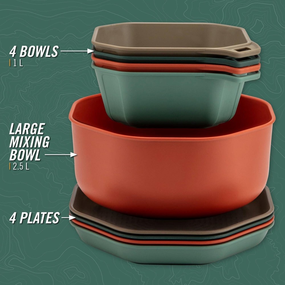 Gerber Gear ComplEAT Tableware Set - Polypropylene Camping Cookware - Portable O