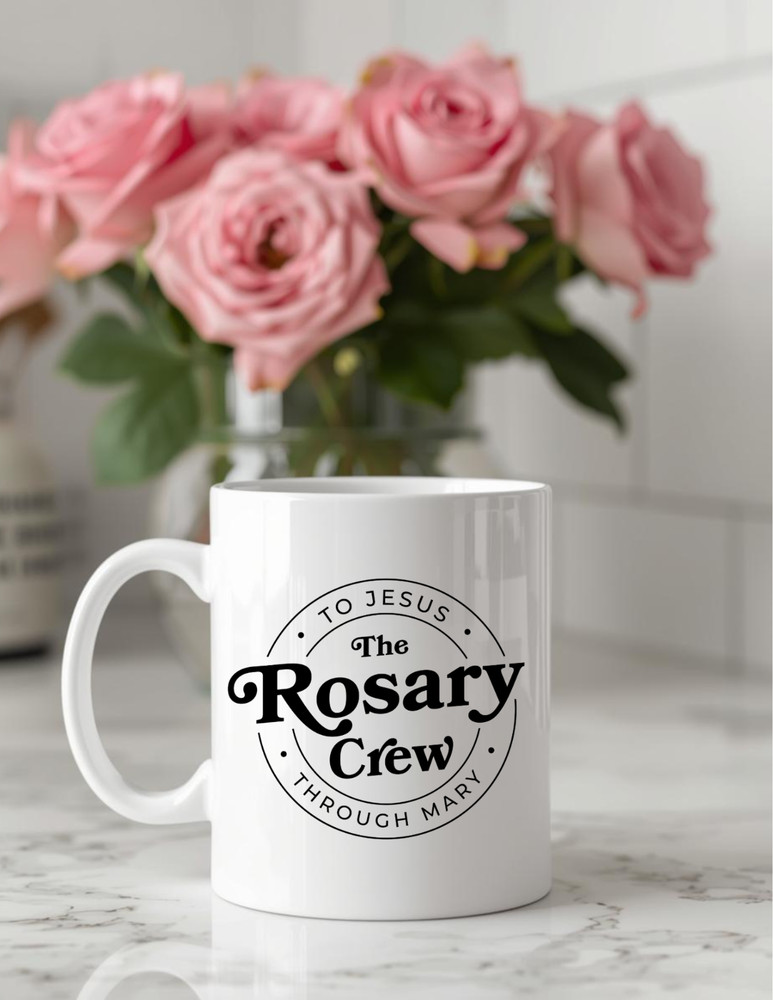 Rosary Crew 11oz Catholic Coffee Mug |Faith Based Gift