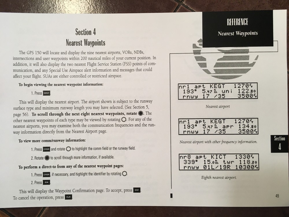 Garmin GPS 150 Pilot's Guide Manual
