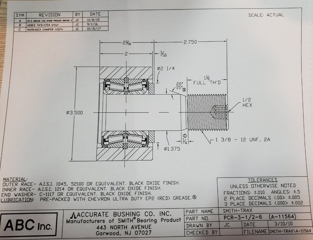 Smith Trax PCR-3-1/2-6, #130706
