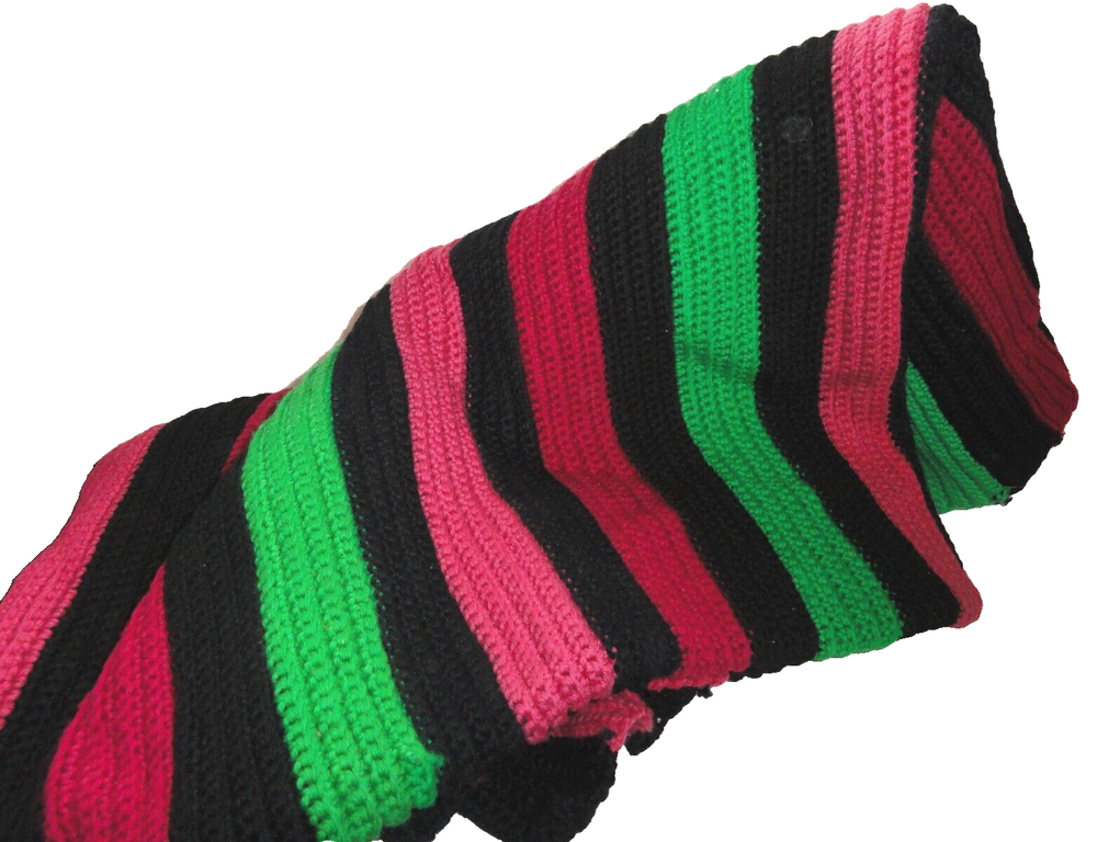 Crochet Knitted Afghan Blanket Throw ~ Multicolor Striped