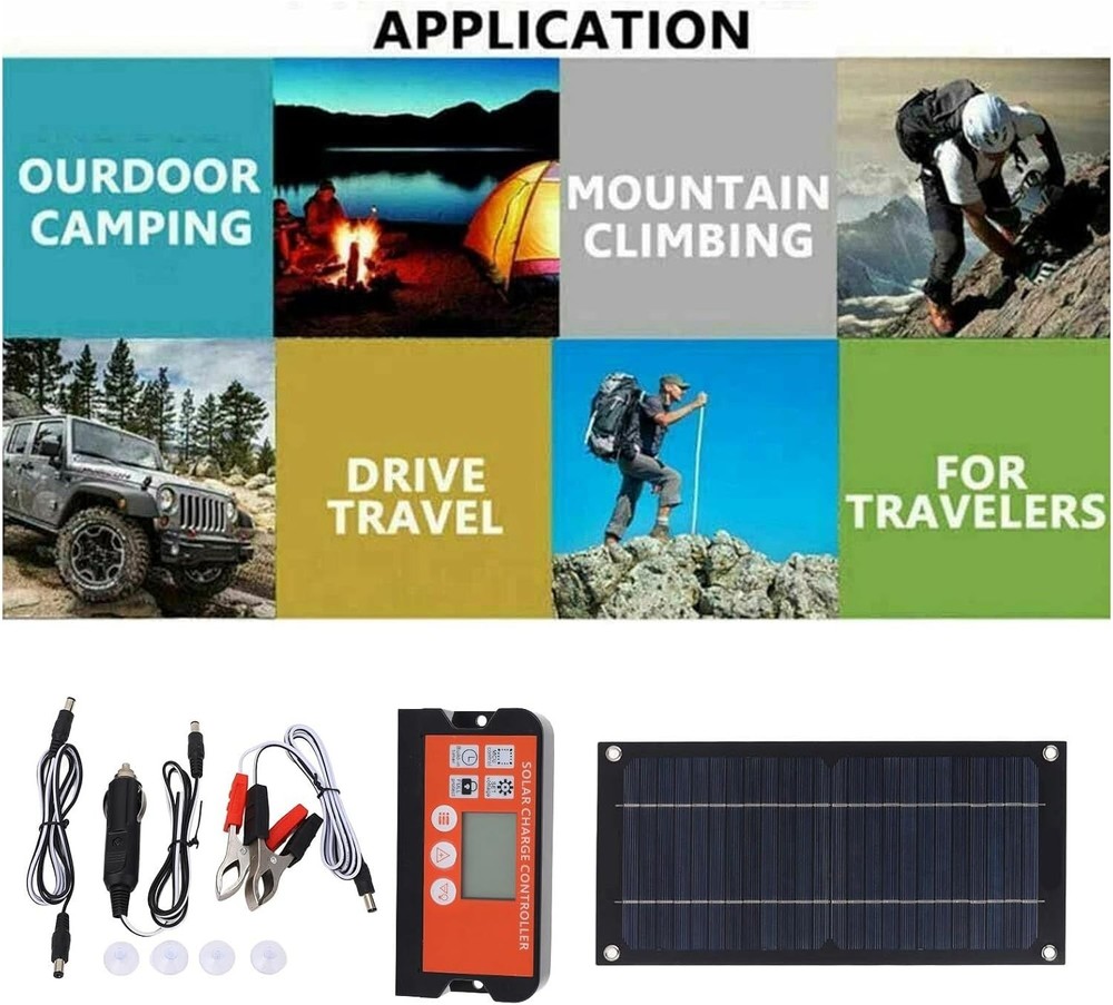 600W Solar Panel Charger Monocrystalline 100A Charge Controller Solar Panel Kit