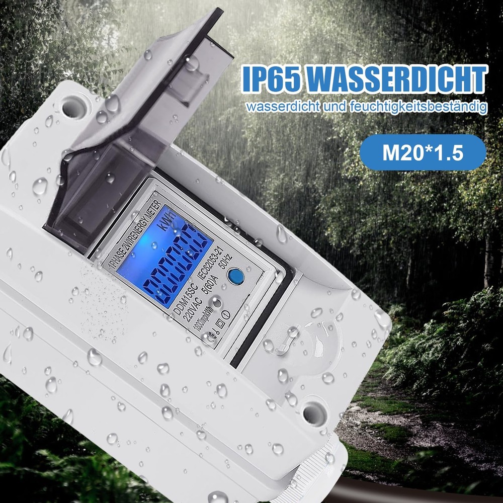 Mobile Digital Electric Meter, 230V Power Consumption Meter with...