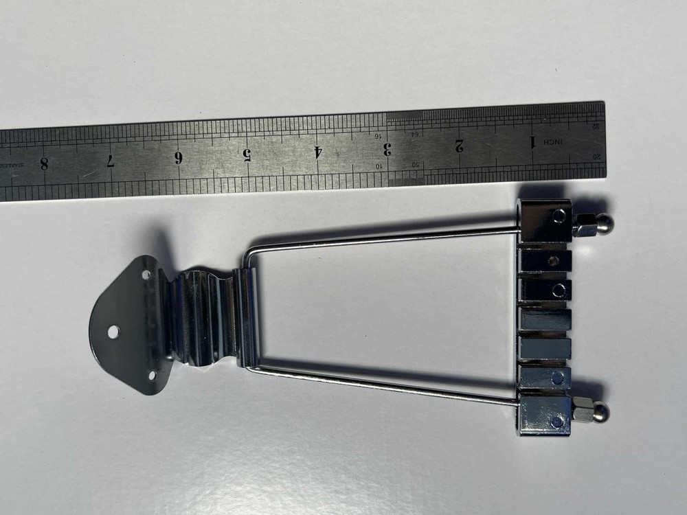 FarBoat 6-String Trapeze Tailpiece Bridge Metal Replacement Silver