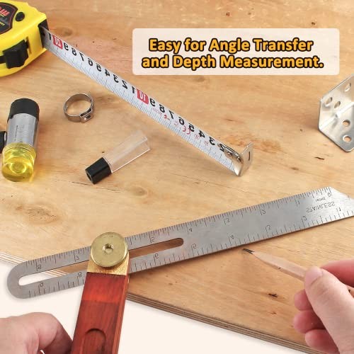 9 Inch Multi Angle Sliding T-Bevel Angle Ruler Protractor, 360 Degree