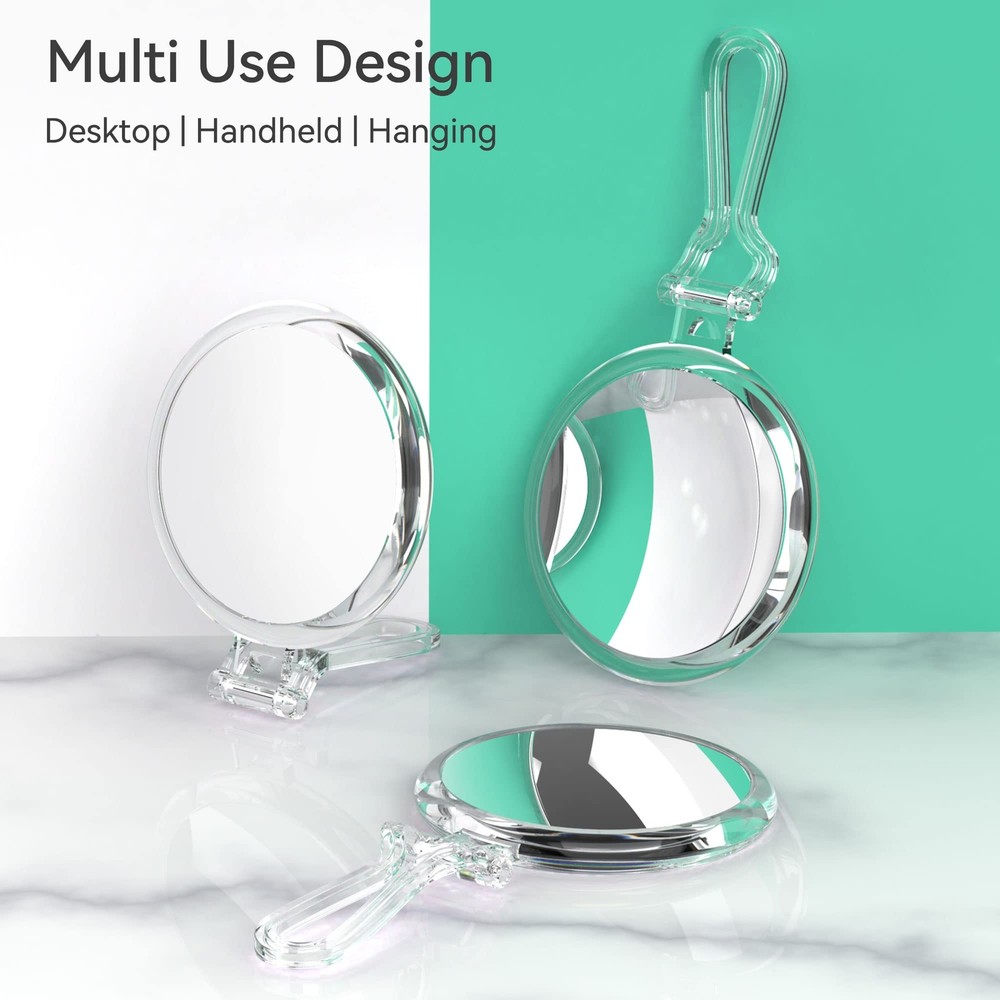 5'' Round 20X Magnifying Handheld Mirror Double-Sided 1X/20X Foldable