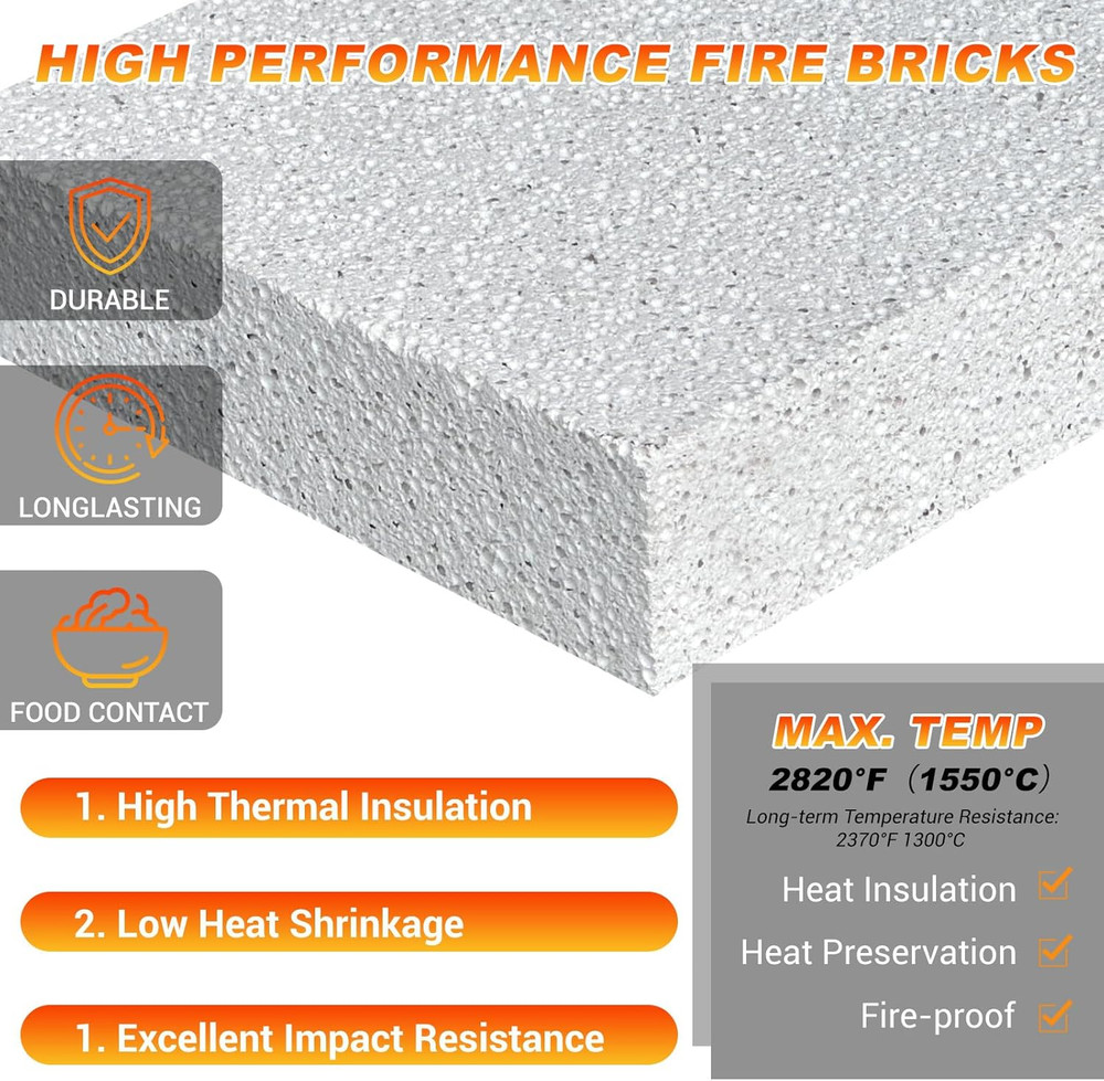 Fire Bricks, Woodstove Firebricks, 2400F Light Weight High Temperature Insulated
