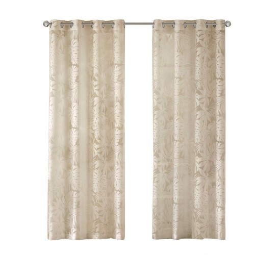 AS Palm Leaf Burnout Window Sheer Natural 50x84"