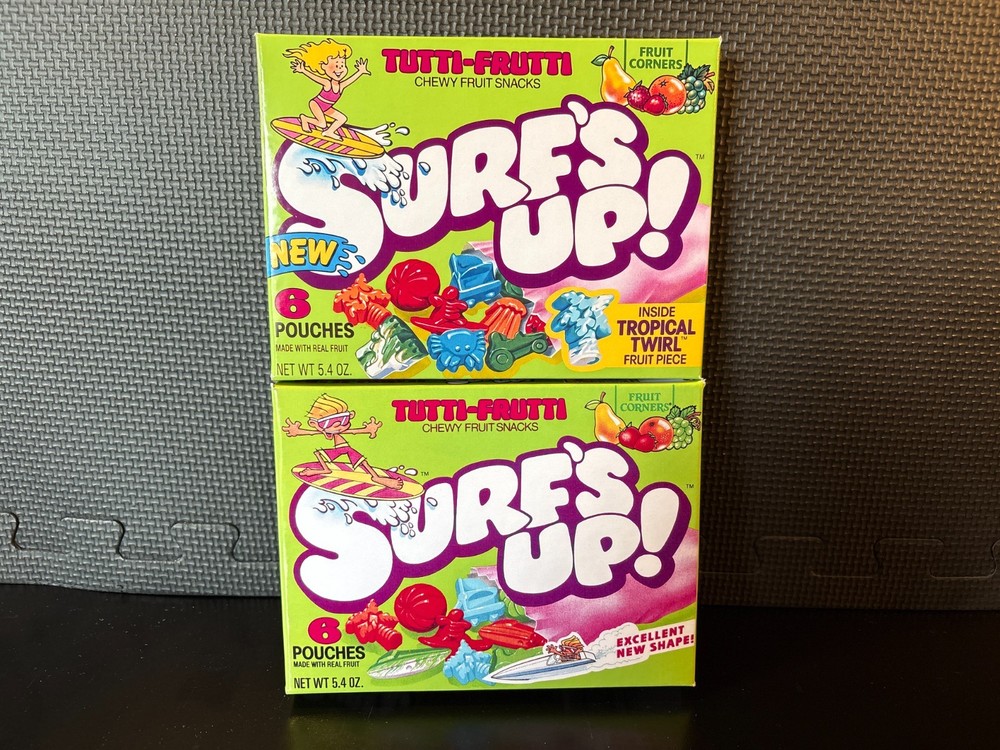 Surfs Up fruit snacks - 2 empty custom design display boxes