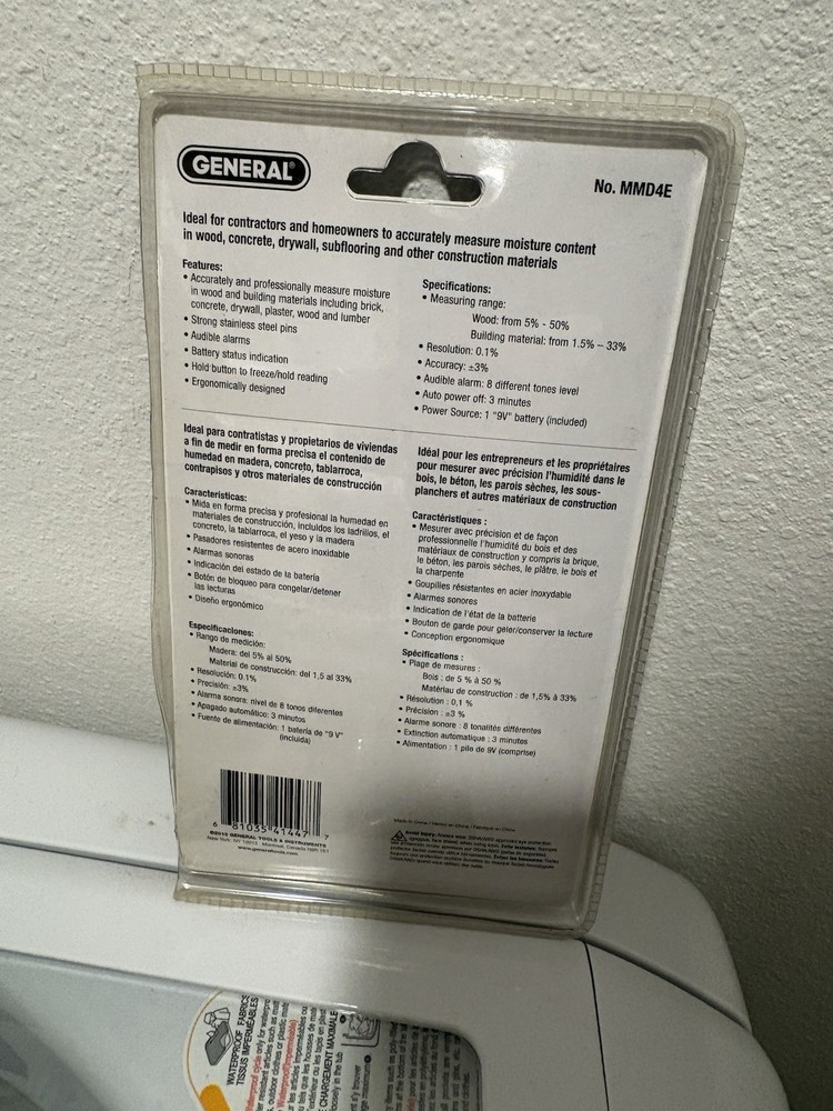 GENERAL Brand Pin-Type LED Moisture Meter MMD4E