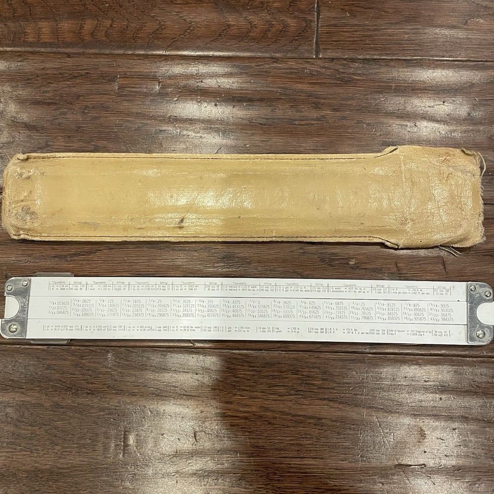 ACU MATH NO 500 SLIDE RULE WITH SHEATH ENGINEERING RULER VTG