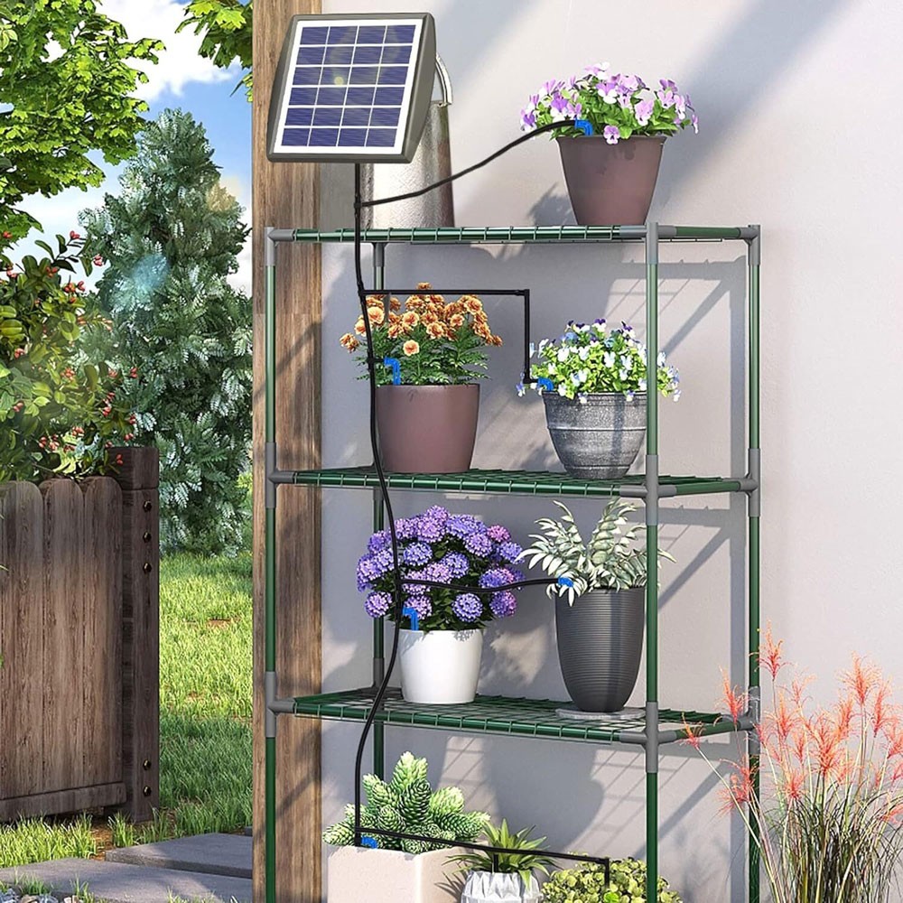 NEW Solar Automatic Irrigation System Plant Watering System Kit with Timer