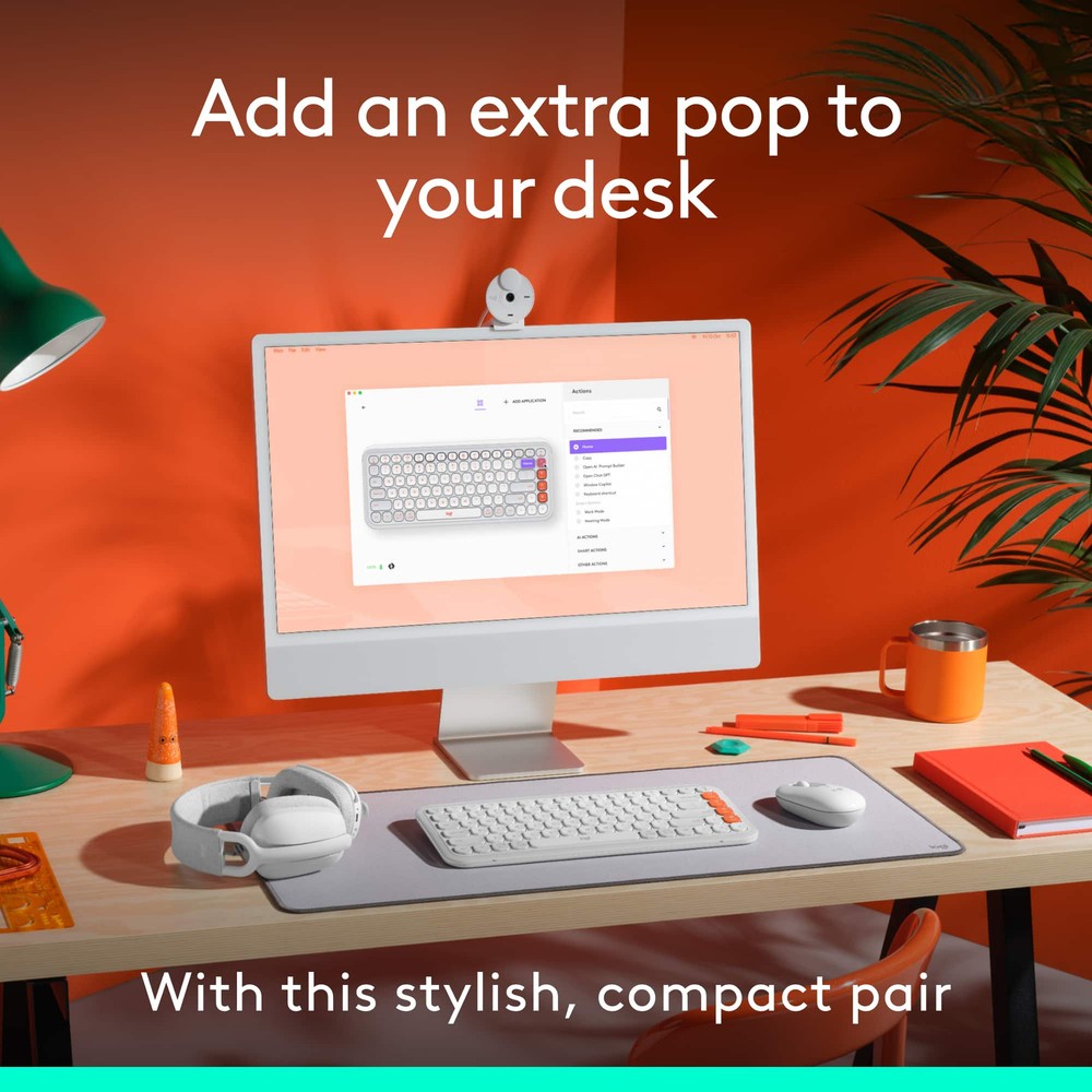 Logitech - POP ICON COMBO Compact TKL Bluetooth Keyboard and Mouse Bundle wit...