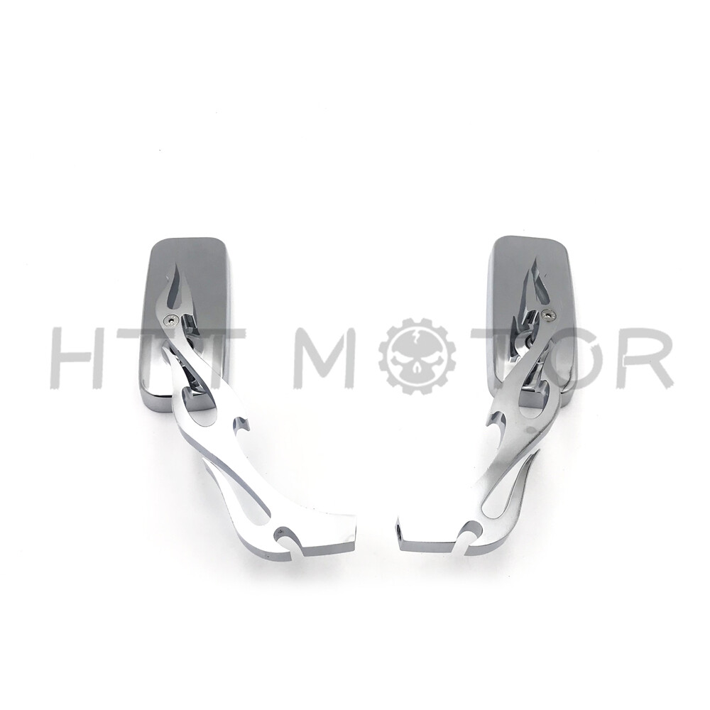 Set Chrome Side Rear View Mirrors Universal Right Left Turn 8mm 10mm Adapters