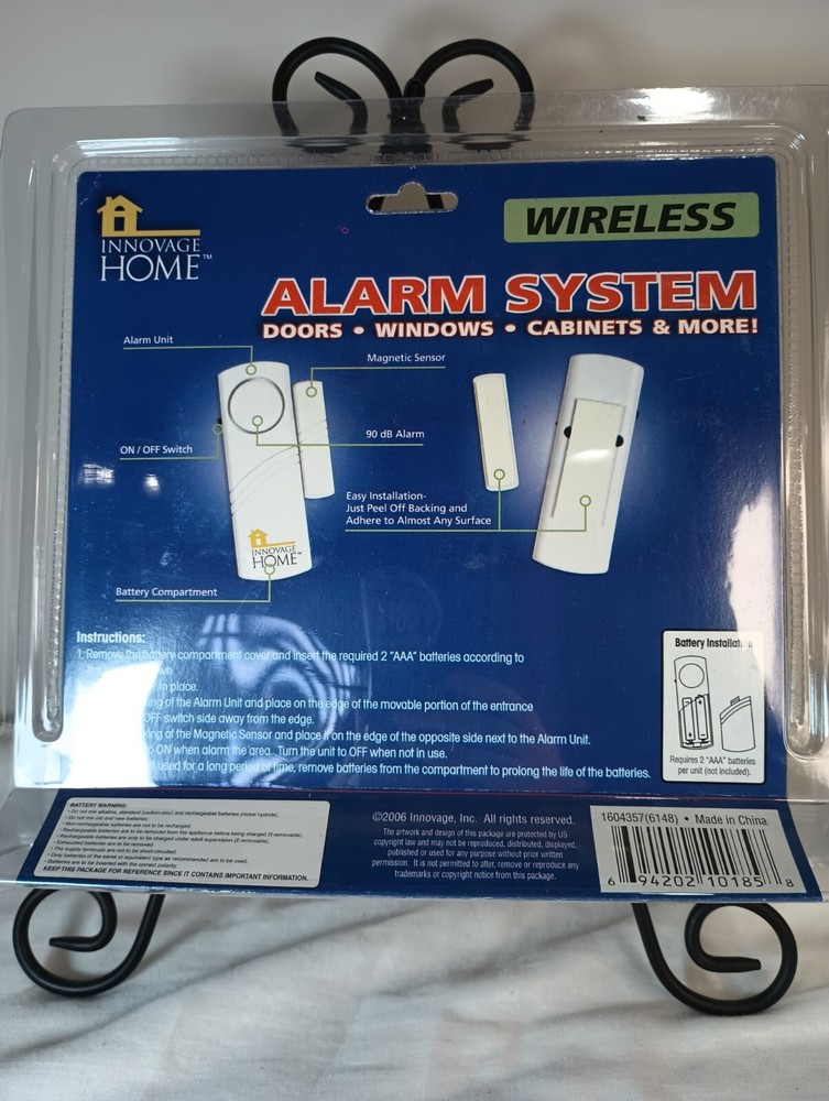Innovage Home Wireless Alarm System for Doors, Windows, Cabinets & More