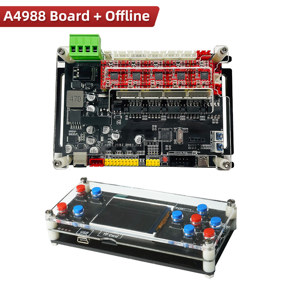 New CNC 4AXIS Stepper Motor Controller MCU32 Bit GRBL Driver Board With Offline