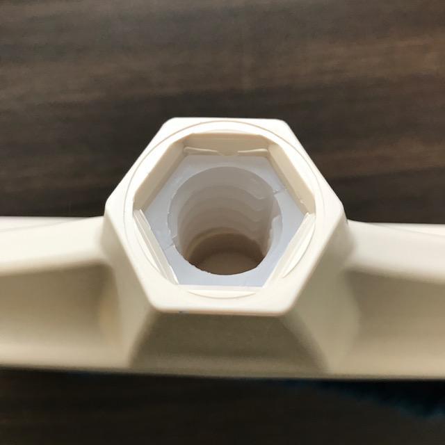 Angled Broom Head, 10" Width, Blue bristles with tan base.