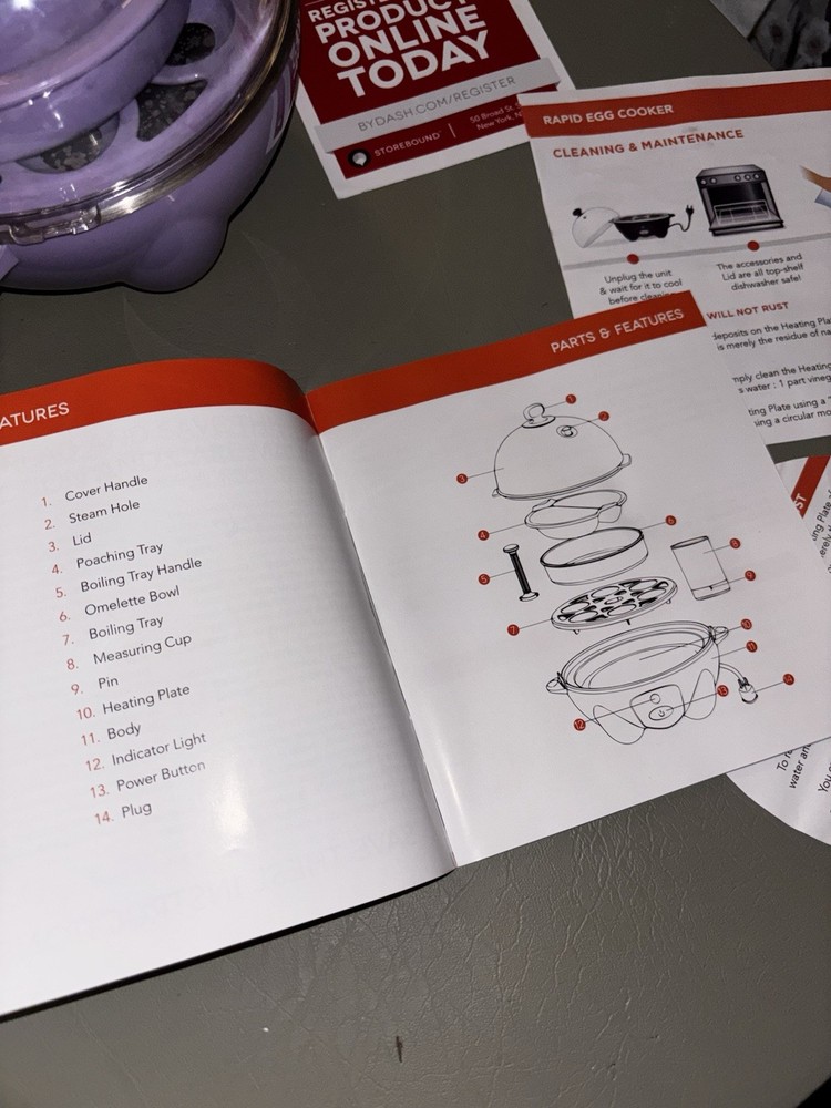 Dash rapid egg cooker unprocess your food pre-owned in box