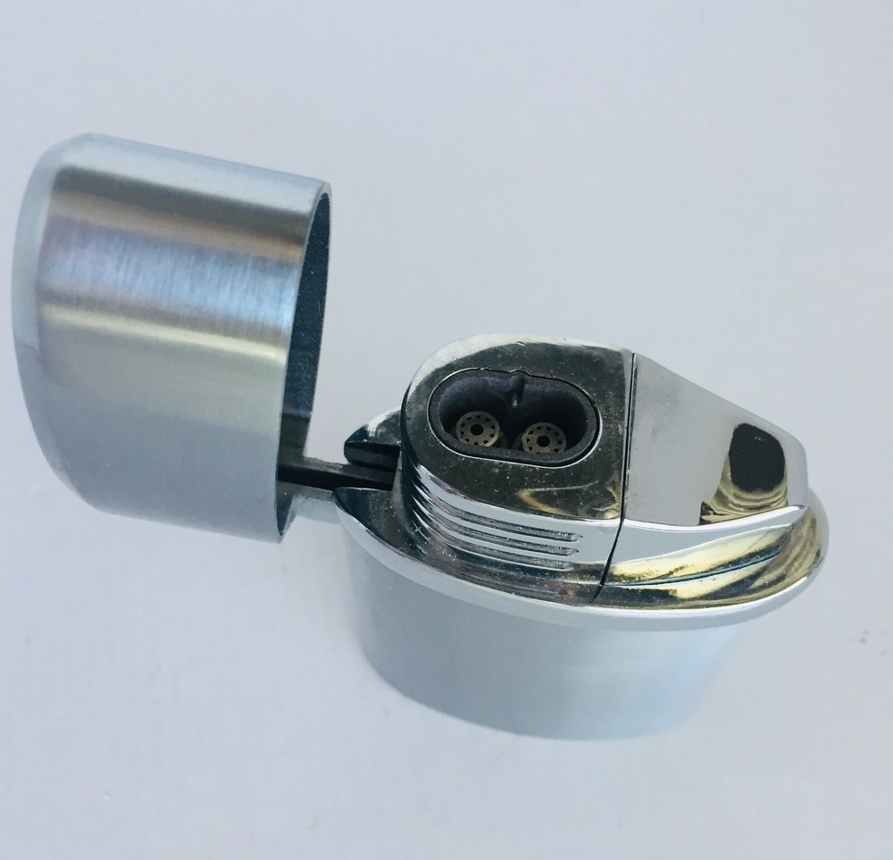 Silver/Gray Double Torch Lighters Twin Flame Refillable without Gas (Random)
