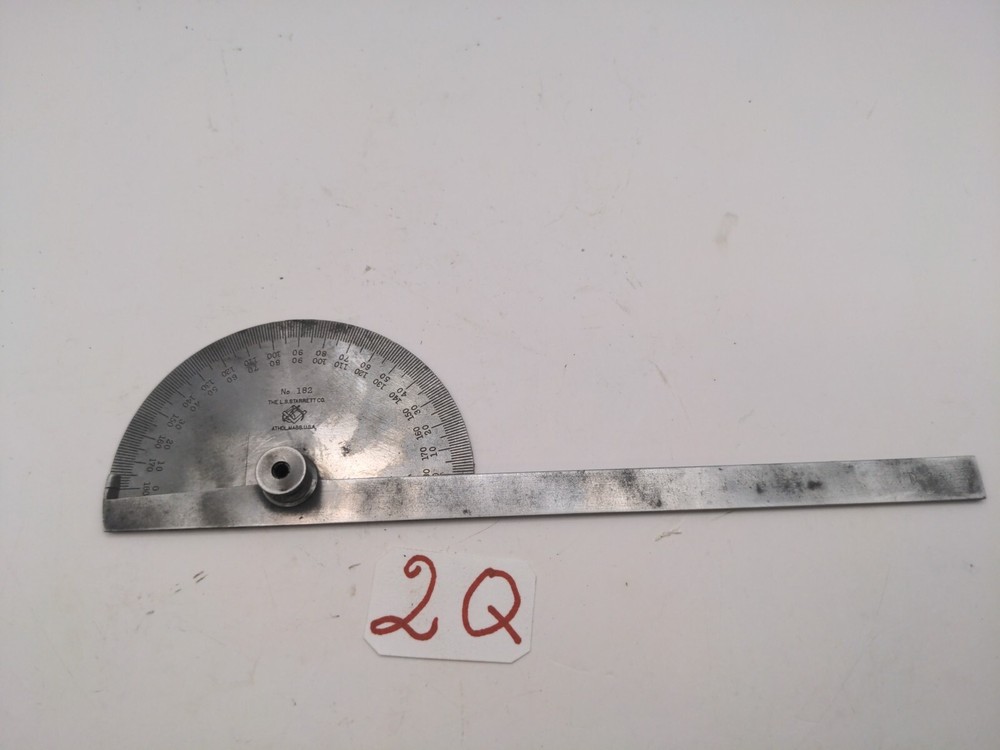 Vintage Starrett 182  Steel Protractor