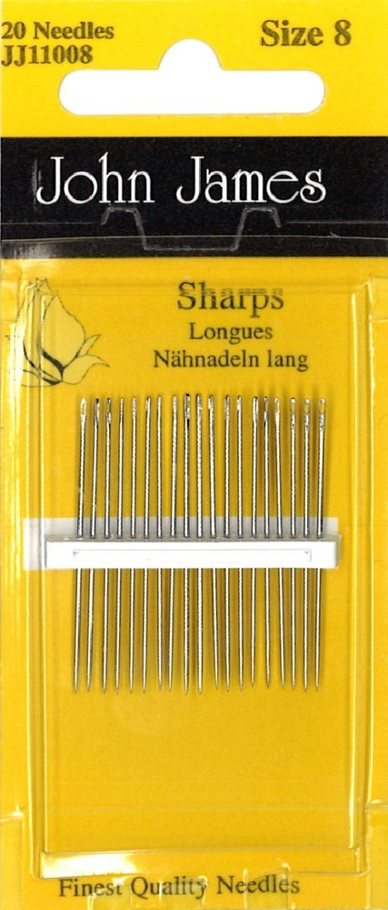 Colonial Needle JJ110-08 Sharps Hand Needles-Size 8 20/Pkg