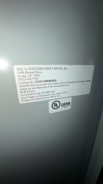 Heavy duty Electrical Termination/Service Tap Box- Never Installed