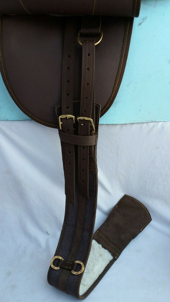 Stock Saddle without horn, 17"- synthetic super soft brown material.