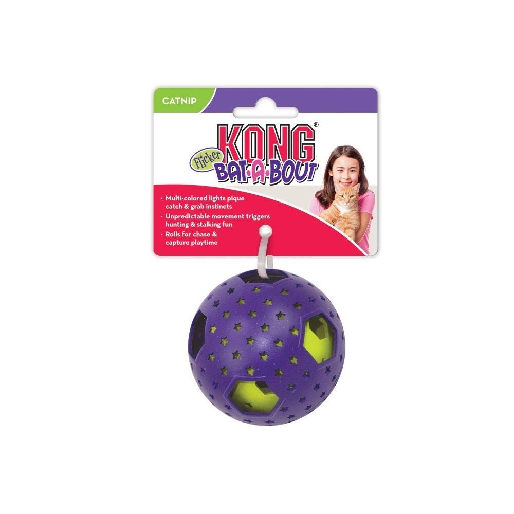 KONG Bat-A-Bout Flicker Disco Ball Cat Toy