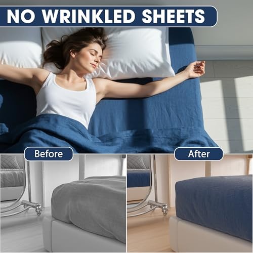 2 PCS Bed Sheet Straps, Adjustable Extended Bed Sheet Fasteners Fitted White