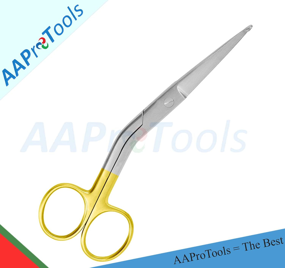 Knowles Bandage Scissors, Angled Shank, Gold Handle 5.5" German Grade