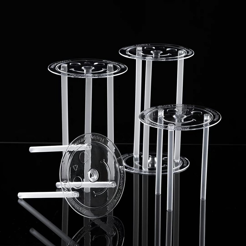 20 Plastic Cake Sticks Support Rods and 12 Clear Cake Stacking Dowels with 4 ...