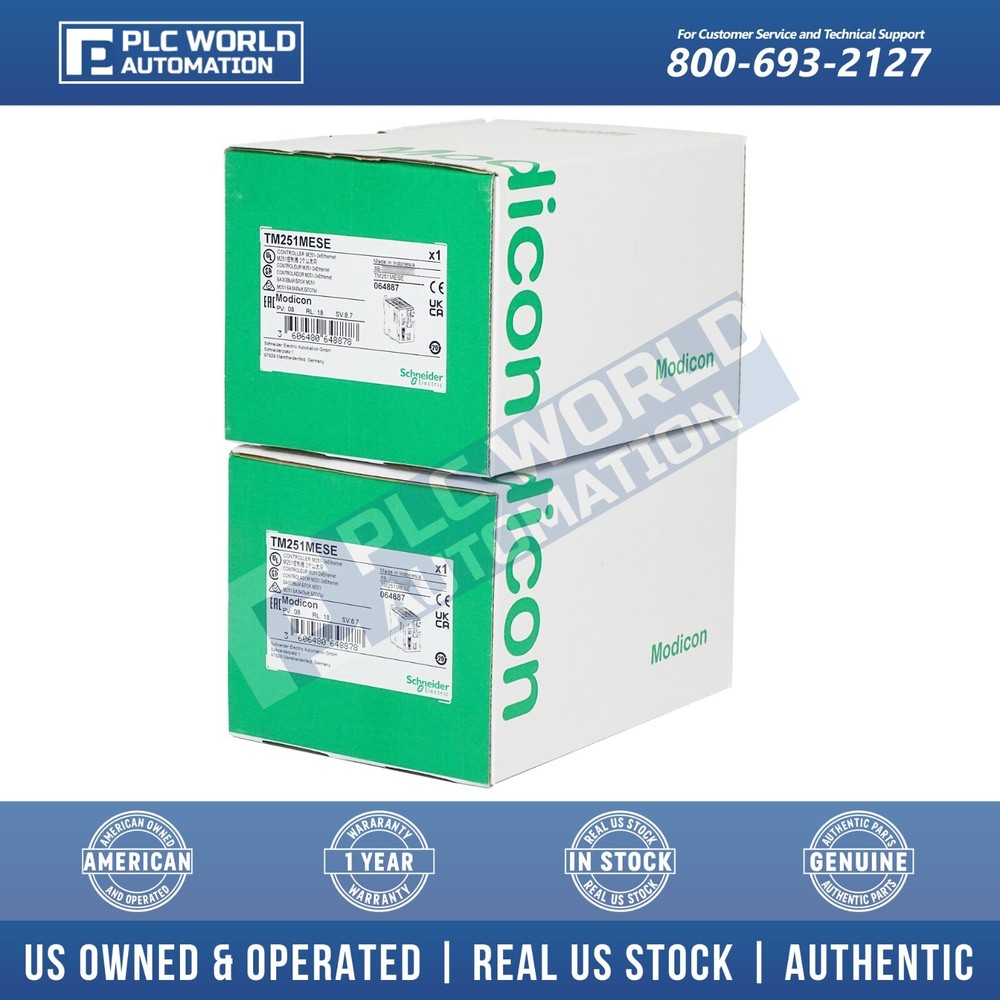 Schneider TM251MESE Modicon M251 Logic Controller, 2 Ethernet, Brand New