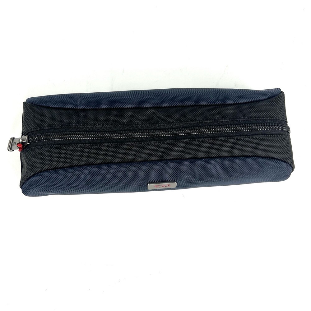 TUMI Accent Accessory Cord Pouch Navy Blue and Black