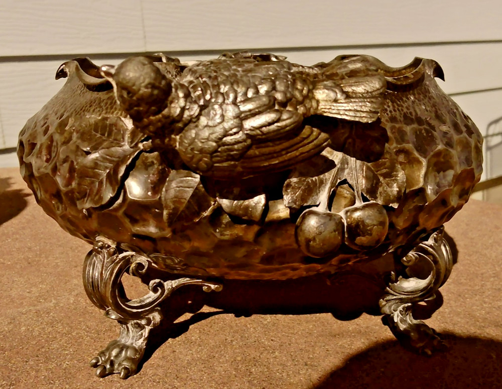 Walton and Fleecie Four-Footed Hammered Silver-Plated Bowl
