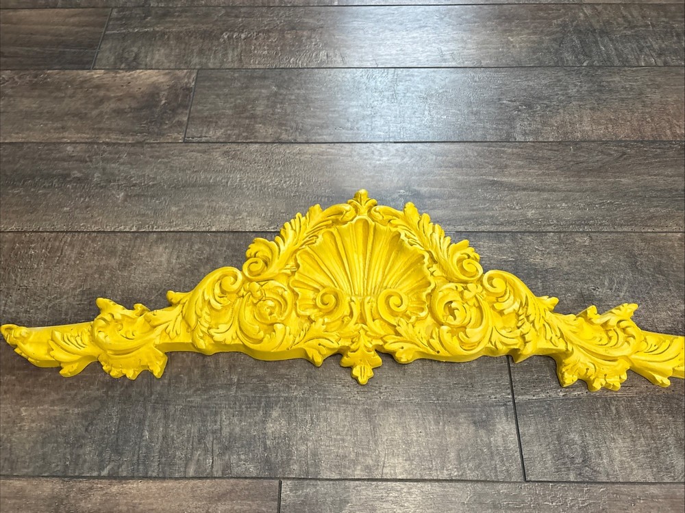 Decorative Valence Center Accent with Leaf & Shell Scrolls for Wall Window Door
