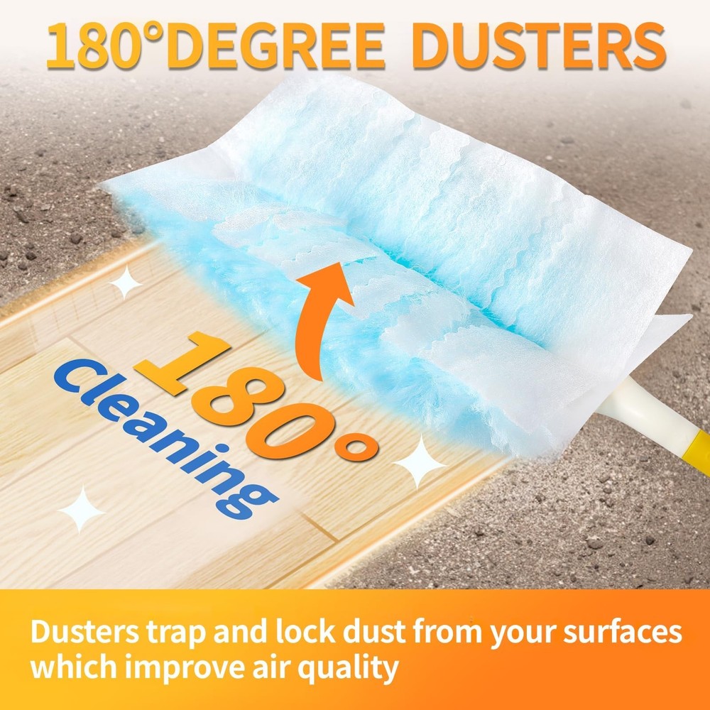 60 Count Electrostatic Duster Refills Compatible with Swiffer Duster,Multi-Su...