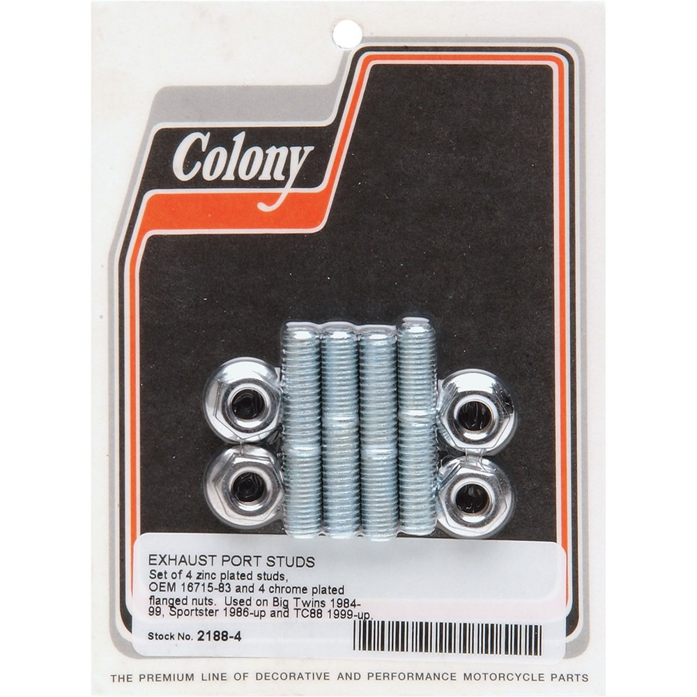Colony Machine Stud and Nut Exhaust 84-99 2188-4