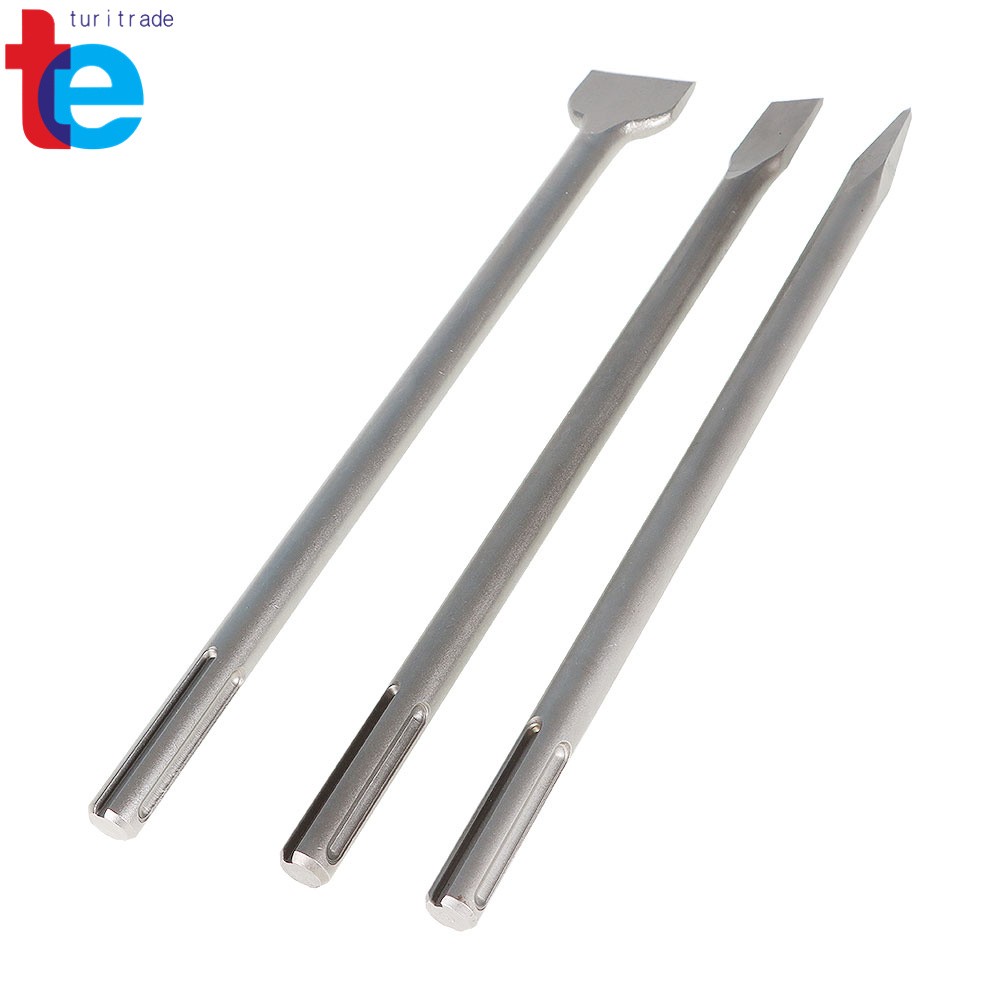 3 Pack 16" SDS Max Bits Set Long-Point Chisel, Scaling Chisel Flat Chisel