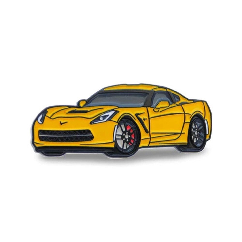 2014-2019 C7 Corvette Yellow Hat Lapel Pin