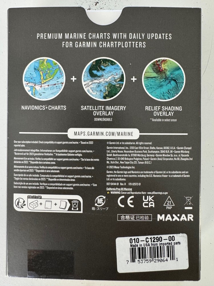 Garmin Navionics Vision+ software for U.S. South