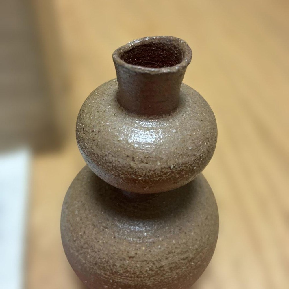 Bizen ware Ryuhei Nagasue gourd-shaped sake bottle