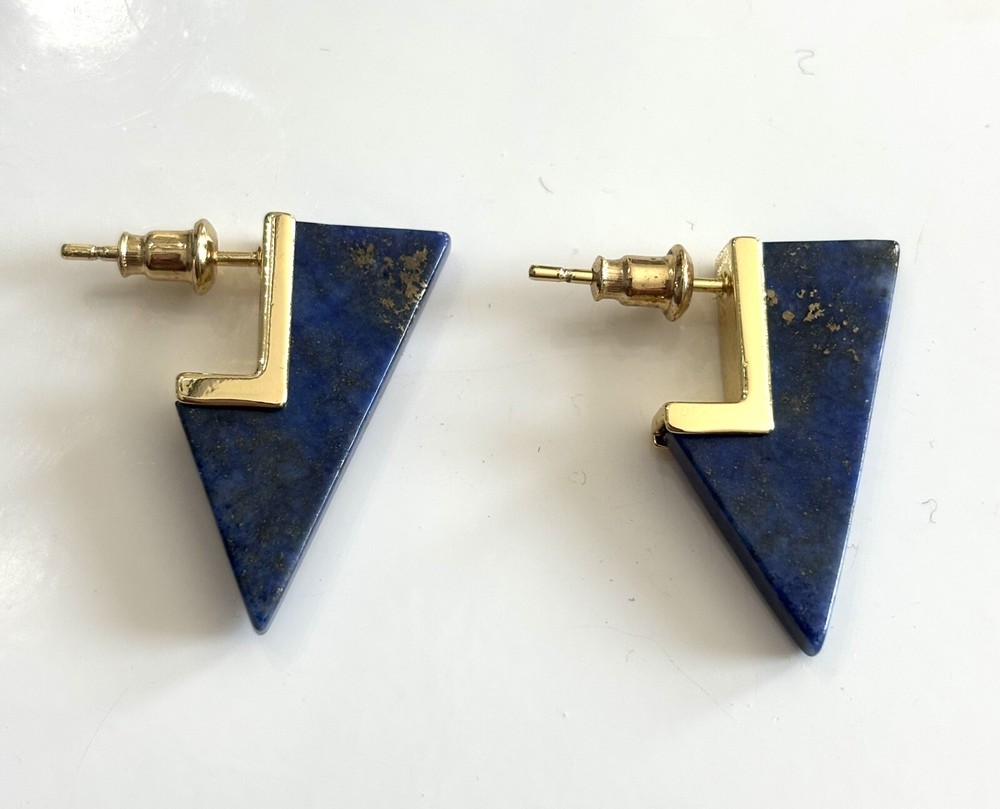 Lapis Geometric Dagger Studs