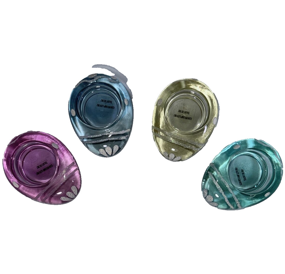 Glass Easter Egg Shaped Tea Light Holders