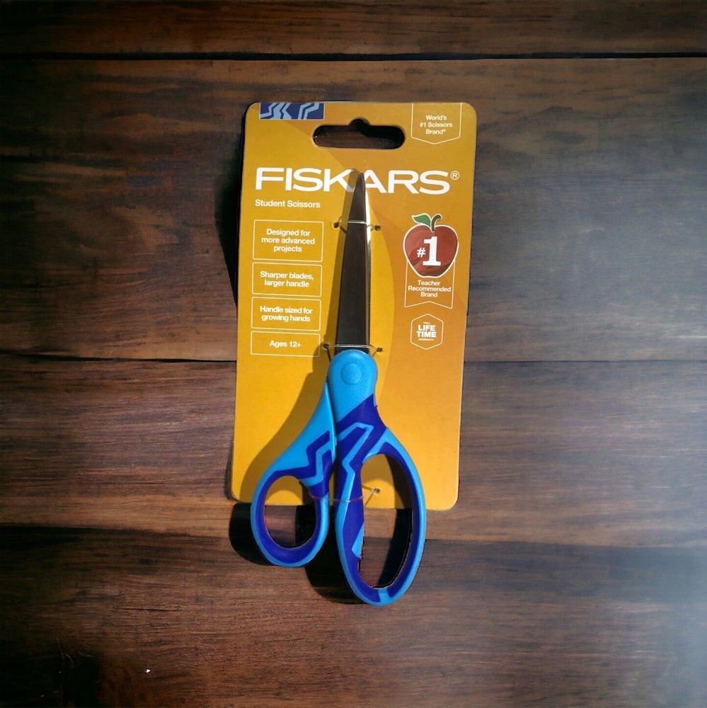 Fiskars Student Scissors - 7” Blue Small Sharp Craft Sewing School scrapbooking