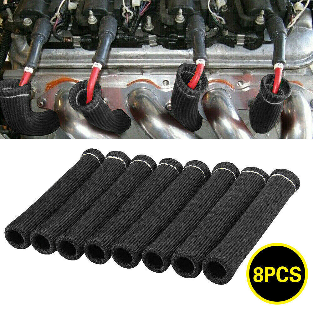 8x Spark Plug Wire Boot Heat Shield Protector Insulator Fire Sleeve Protect Boot