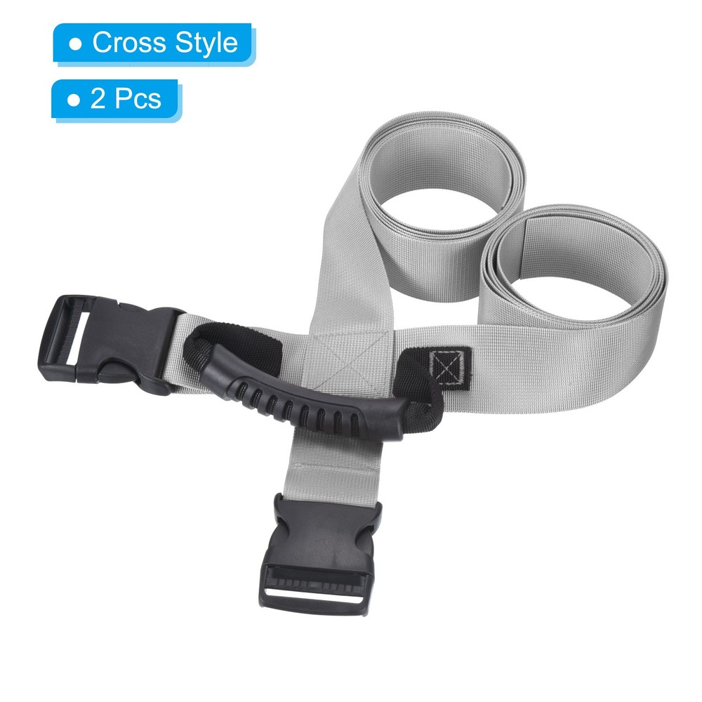 Carrying Strap with Handle, 2 Pack Cross Style Adjustable Nylon Belt, Gray