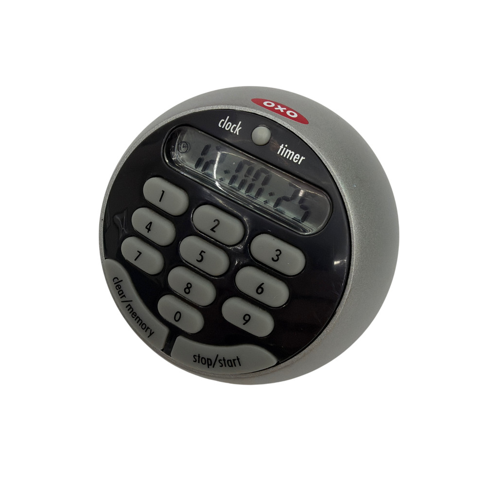 OXO Digital Kitchen Timer Clock Silver Black Tested Working