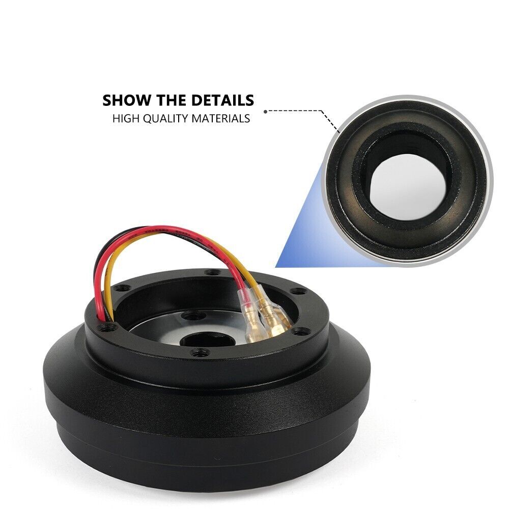 Black Quick Release + 174H Short Thin HUB Adapter Kit For 84-04 Ford Mustang