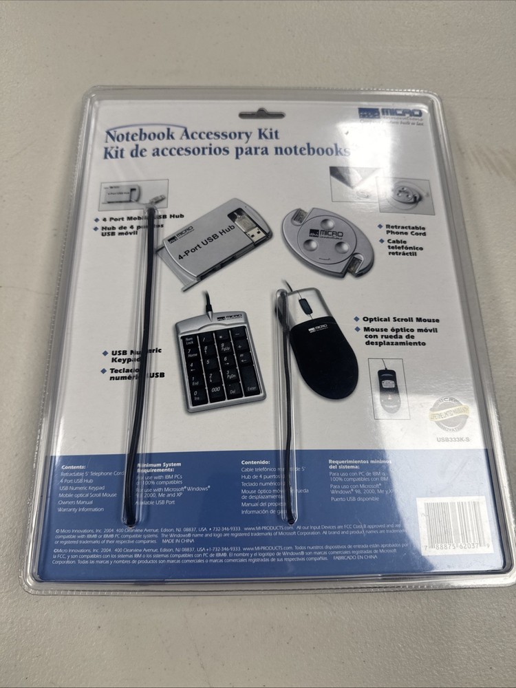 Micro Innovations USB333K Notebook Accessory Kit Sealed Laptop Travel Bundle